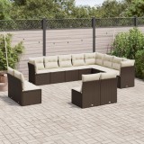 Gossi set canapele de gradina cu perne, 12 piese, maro, poliratan