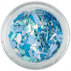 Fulgi din confetti cu o formă neregulată - alb, verde, albastru