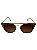 Ochelari de soare dama, UV400, Plastic, Maro, Oem