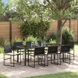 Cumpara ieftin Set de masă pentru grădină 9 pcs Negru Rattan poli
