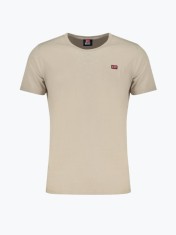 Tricou barbati din bumbac cu decolteu la baza gatului, Bej (Marime: L) foto