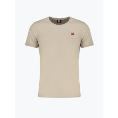 Tricou barbati din bumbac cu decolteu la baza gatului, Bej (Marime: L)