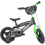 Bicicleta copii Dino Bikes 12 &#039; BMX negru si verde