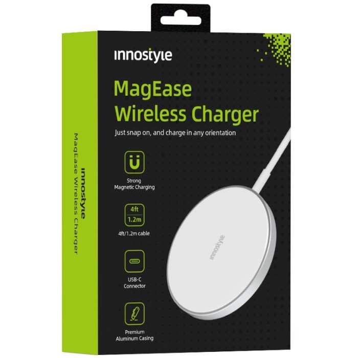 Innostyle Magease &Icirc;ncărcător Wireless Inductiv Pentru Iphone Magsafe Magease 15W Alb