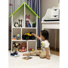 Raft din pal, camera copil, Baby Homs, alb/verde, 125 x 26 x 72 cm foto