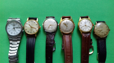 Ceas de mana Seiko, Pobeda, Helvetia, Eldorado,Tressa Lot 6 buc foto