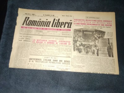 ZIARUL ROMANIA LIBERA 1 MARTIE 1949 foto