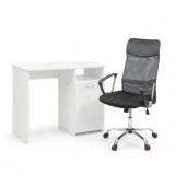 Set de birou Family One 100x50x74 cm cu scaun rotativ Fit, alb-gri
