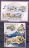 DB1 Fauna Niger Speciile de Tigri MS + SS MNH, Nestampilat