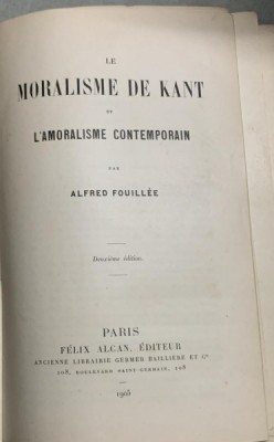 Le moralisme de Kant - Alfred Fouillee foto