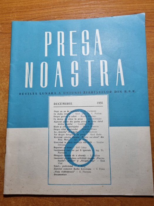 revista presa romaneasca decembrie 1956-ziarul &quot;pentru socialism&quot; din baia mare