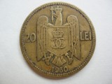 Moneda Romania 20 Lei 1930 Carol II KN - L13.19 Argint