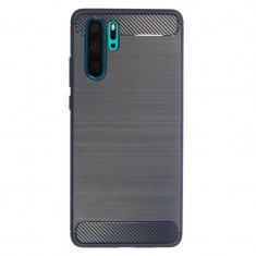 Husa Silicon Huawei P30 Pro Carbon Albastru foto