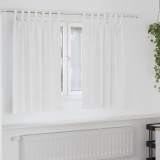 vidaXL Perdele cu perdele 2 pcs Alb pur Poliester