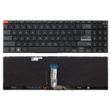 Tastatura Laptop, Asus, VivoBook Pro 15 K3500P, K3500PC, K3500PA, K3500PH, iluminata, negru si gri, layout US