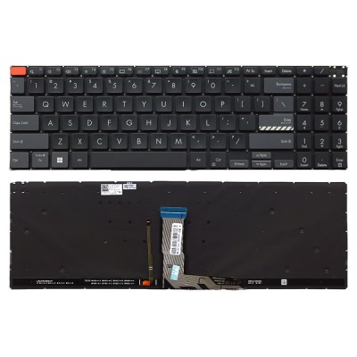 Tastatura Laptop, Asus, VivoBook Pro 16X N7600P, N7600PC, N7600Q, N7600QA, N7600QC, N7600QE, N7600Z, N7600ZE, iluminata, negru si gri, layout US foto