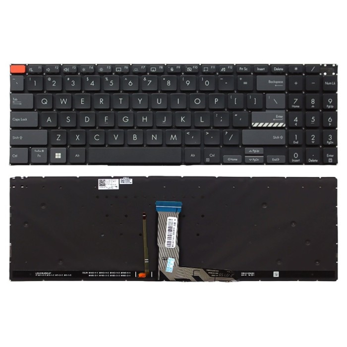 Tastatura Laptop, Asus, VivoBook Pro 16X N7600P, N7600PC, N7600Q, N7600QA, N7600QC, N7600QE, N7600Z, N7600ZE, iluminata, negru si gri, layout US
