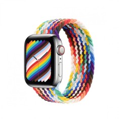 Curea impletita curcubeu smartwatch Apple Watch 38-40-41 mm Pride, multicolor foto