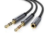 CABLU audio Ugreen, &quot;AV140&quot; stereo 2 x 3.5 mm jack (T) la 3.5 mm jack (M), 0.20 m, conectori auriti, negru &quot;20899&quot; (timbru verde 0.18 lei) - 695730382