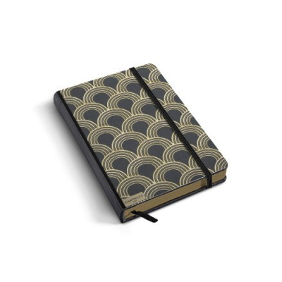 BLOC NOTES CASTELLI BLACK GOLD 13X21CM 240PAG DICTANDO ART DECO GOLD foto