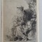 Rembrandt &quot;Abraham mangaindu-l pe Isaac&quot; gravura veche