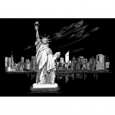 Set gravura locuri celebre Statuia Libertatii foto