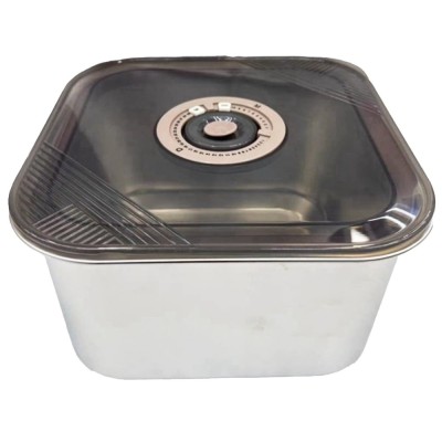 Tava gastronorm Pufo Chef din inox cu capac etans pentru depozitare alimente, ideal pentru catering, restaurante, fast food, capacitate 3 L foto