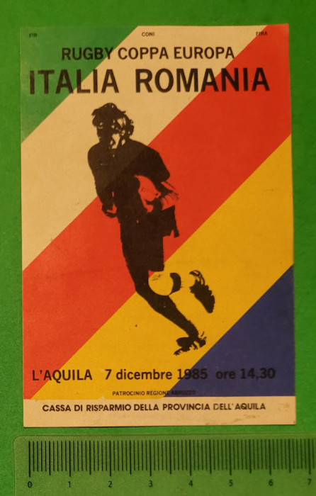 Abtibild rugby Italia Rom&acirc;nia 1985