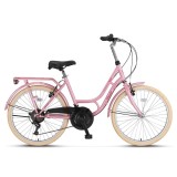 Bicicleta City Umit Stitch Lady, culoare roz, roata 26&quot;, cadru otel, frana V-Bra... Cod:52641000002