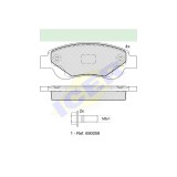 Set placute frana Icer 181702701, parte montare : Punte Fata, Citroen C1 202014, C1 II, 202022; Peugeot 107, 202014; Peugeot 108, 202022; Toyota Aygo