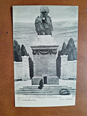 Carte postala Le monument aux morts, perioada interbelica foto