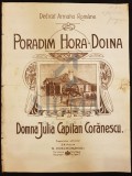 PARTITURA, &quot; PORADIM - HORA - DOINA &quot; DEDICAT ARMATEI ROMANE