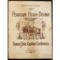 PARTITURA, &quot; PORADIM - HORA - DOINA &quot; DEDICAT ARMATEI ROMANE