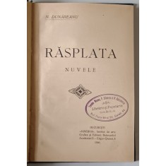RASPLATA - NUVELE de N. DUNAREANU , 1908