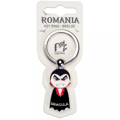 Breloc Dracula, ten alb, placare argintie, MB429 foto