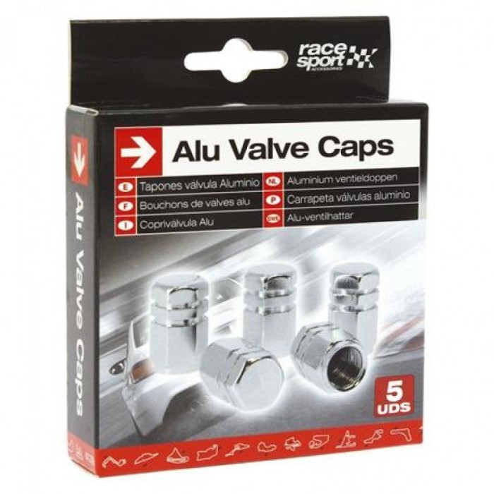 Set de capace pentru supape anvelope argintii