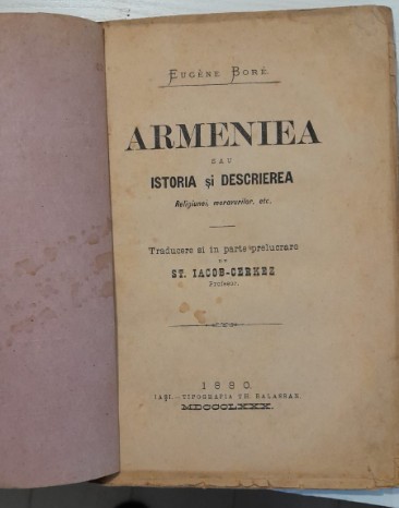 1880 Armenia / Armeniea / St. Jacob - Cerkez / Eugene Bore / Iasi, Jasi, jassy