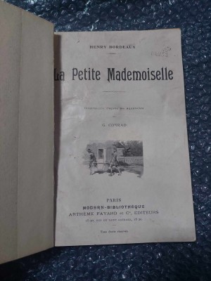Carte VECHE Colectie,Henry Bordeaux La petite mademoiselle,ilustratii g.conrad foto