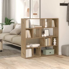vidaXL Bibliotecă/Separator de cameră, Stejar artizanal, 105x24x102 cm