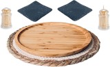 Set de 6 piese pentru aperitive HdHStore&reg;, lemn/plastic