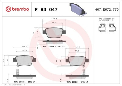 BREMBO P 83 047 PRIME LINE set placute frana disc foto
