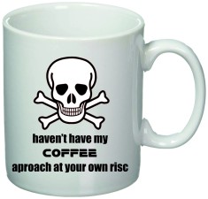 Cana alba personalizata &quot;Coffee Hazard&quot;, INOVATIX&reg;. 330ml