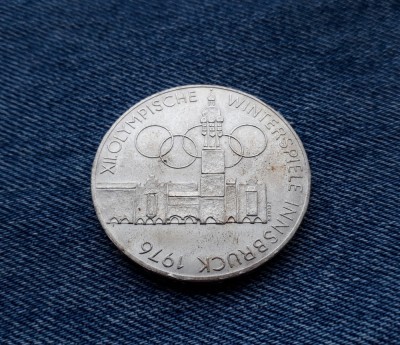 100 Schilling Austria 1976 Jocurile Olimpice de la Innsbruck silingi argint 2 foto