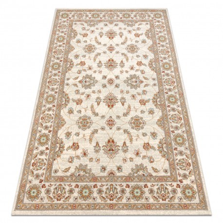 Covor de lana SOHO 477.15.LA102 OSTA Ornament, cadru, natural bej / teracotă, 135x200 cm