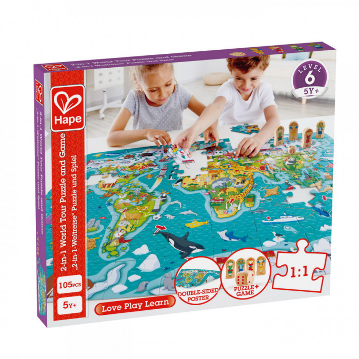 Hape puzzle 2-in-1 turul lumii