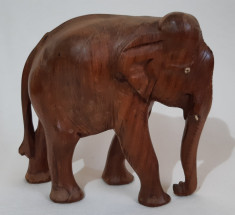 Elefant sculptura in lemn foto