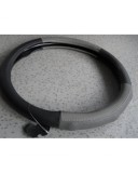 Husa Volan Auto Universal Piele Perforata Negru cu Gri 38cm