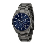 Maserati Attrazione Ceas Multifuncțional pentru Bărbați 43mm cu Cadran Albastru și Brățară Gunmetal din Oțel Inoxidabil