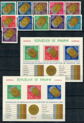 Panama 1964 - Jocurile Olimpice, medalii, serie+colite neuzate foto