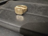 Inel din aur Sigiliu cu Monograma si blazon